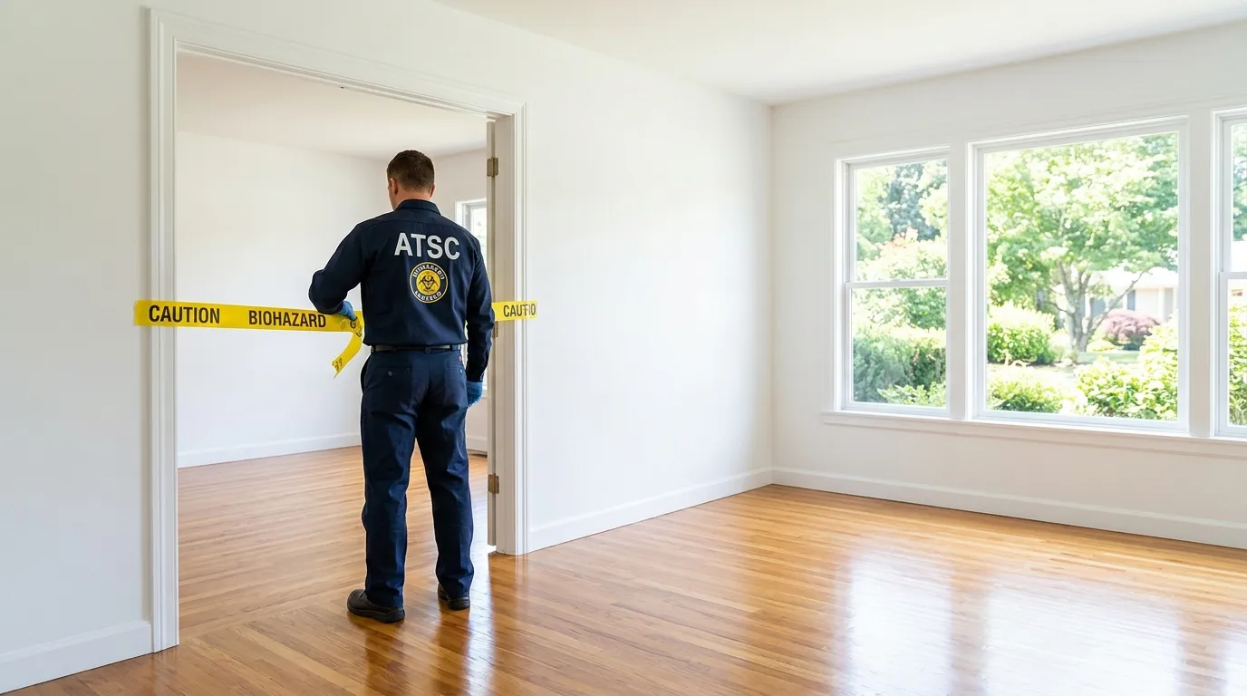 Certified biohazard cleanup crew performing Decomposition Cleanup in Auburn
